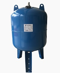 Перейти на страницу товара Бак мембранный вертикальный Waterstry SPTS100, 100л, с проходной мембраной, с подставкой, манометром, Pmax 10bar, 1