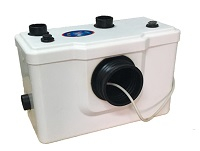 Канализационая установка WATERSTRY HOMLIFT 63T, черные резиновые элементы, подкл.: 1xD100 мм, 2xD40 мм, 600 Вт, Hmax - 7 м, Q - 100лl/мин Tmax=90C